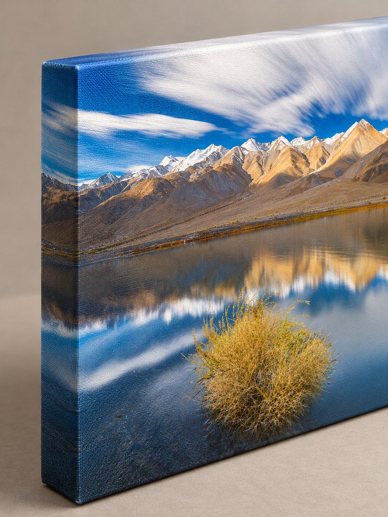 Bright white fine-weave photographic canvas sample